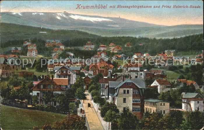 Krummhuebel Riesengebirge mit Riesengebirgskamm und Prinz Heinric