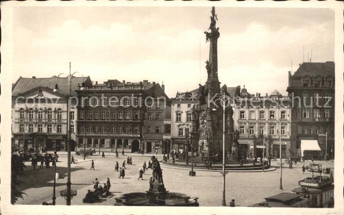 Olomouc Platz Denkmal Strassenbahn