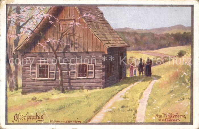 Bad Teplitz-Schoenau Ostersonntag Künstlerkarte Am Katenberg
