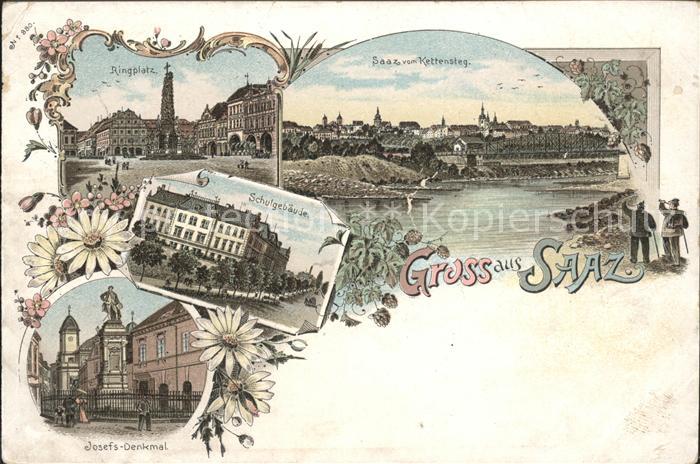 Saaz Tschechien Kettensteg Ringplatz Josefs-Denkmal