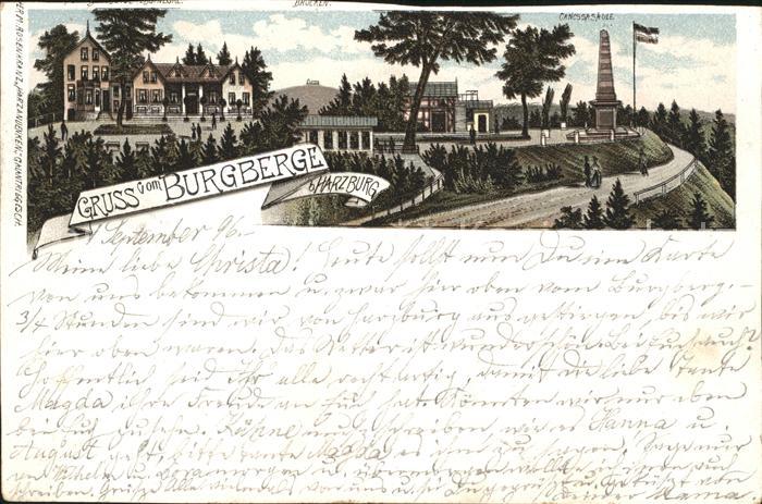 Bad Harzburg Burgberg Canossasaeule Brocken Litho