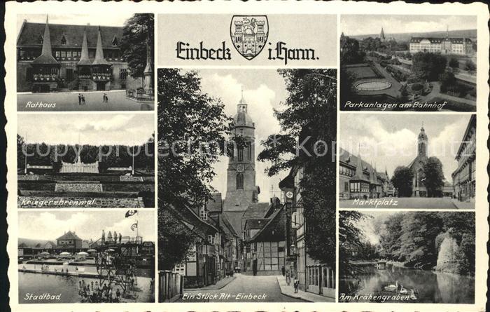 Einbeck Niedersachsen Rathaus Marktplatz Parkanlagen Kriegerehrenmal  NZ3