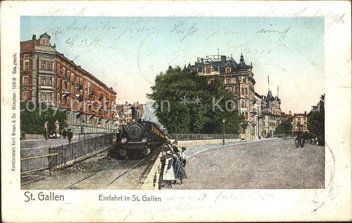Sankt Gallen Zugeinfahrt in Sankt Gallen