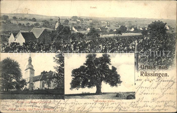 Ruessingen Kirche Krieger Denkmal, 700 Jaehrige Linde