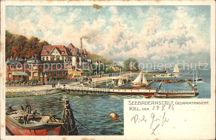 Kiel Seebadeanstalt Kuenstlerkarte
