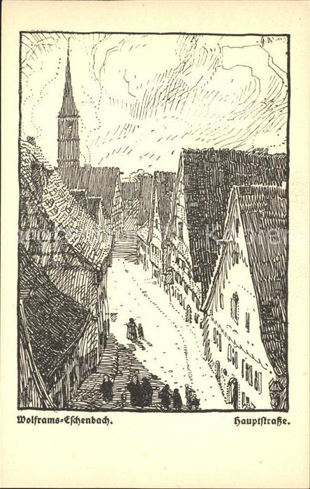 Wolframs-Eschenbach Hauptstrasse Federzeichnung