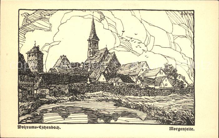 Wolframs-Eschenbach Morgenseite Federzeichnung