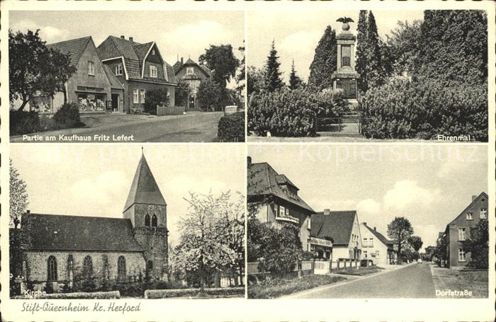 Stift Quernheim Kaufhaus Lefert Ehrenmal Dorfstrasse Kirche