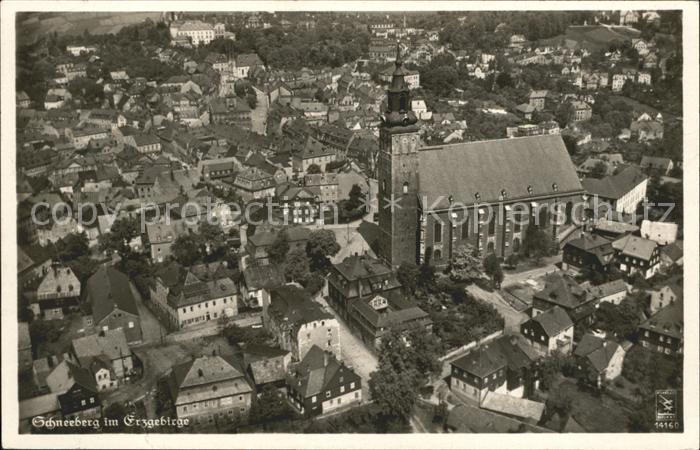 Schneeberg Erzgebirge Fliegeraufnahme