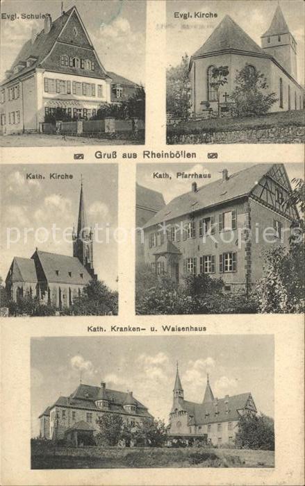 Rheinboellen Evangelische Schule und Kirche Katolische Kirche und Krankenhaus