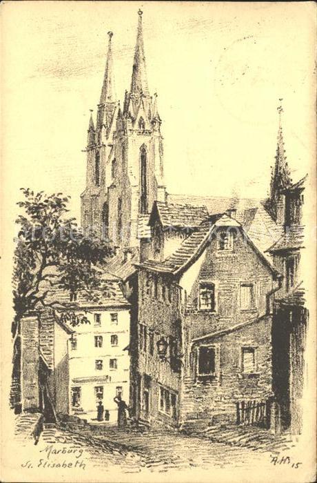 Marburg Lahn Sankt Elisabeth vom Roten Graben aus