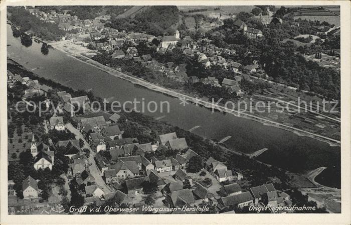 Herstelle Weser Fliegeraufnahme