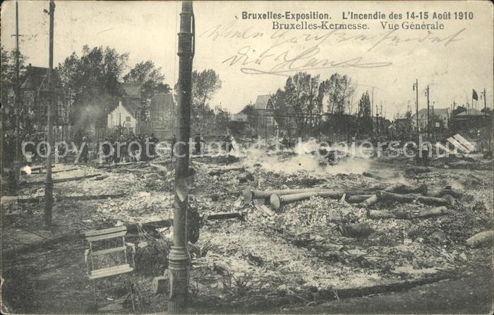Bruxelles Bruessel L' Incendie des 14-15 Aout 1910