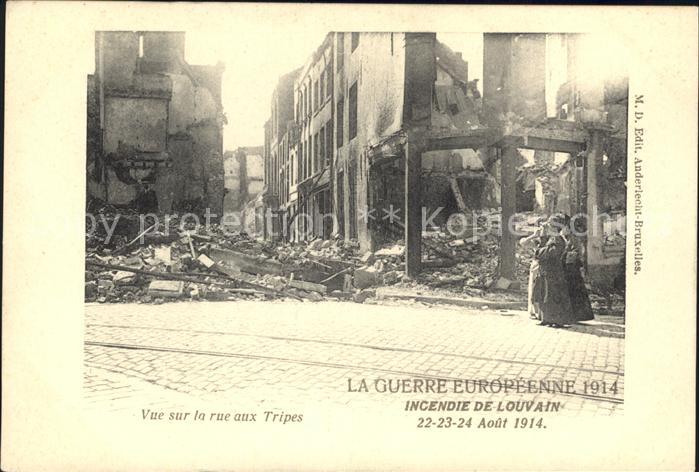 Louvain Flandre Vue sur la rue aux Tripes