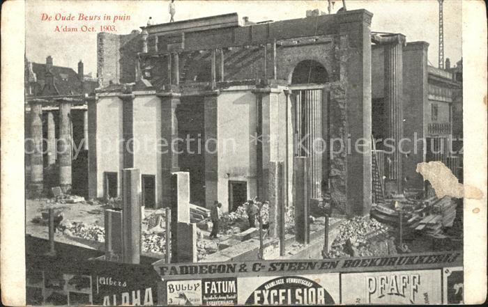 Amsterdam Niederlande De Oude Beurs in puin