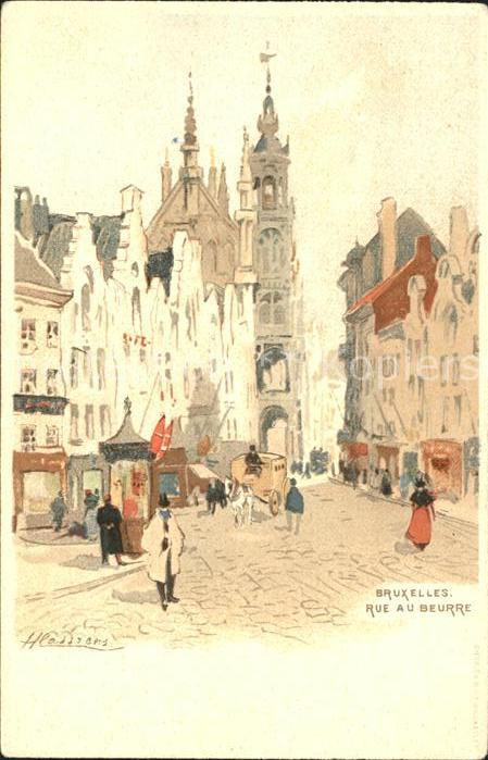 Bruxelles Bruessel Rue au Beurre Kuenstlerkarte