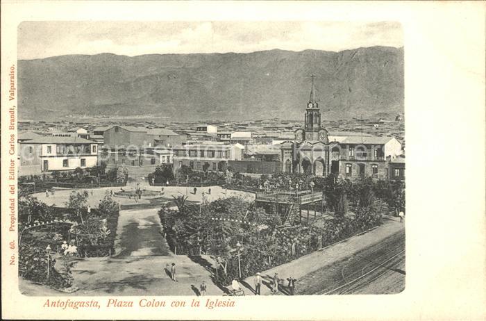Antofagasta Plaza Colon con la Iglesia