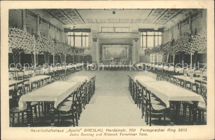 Breslau Niederschlesien Gesellschaftshaus Apollo