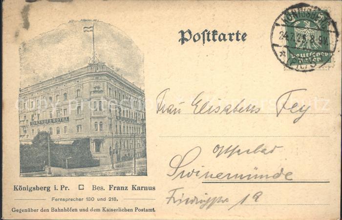 Koenigsberg Ostpreussen Hotel