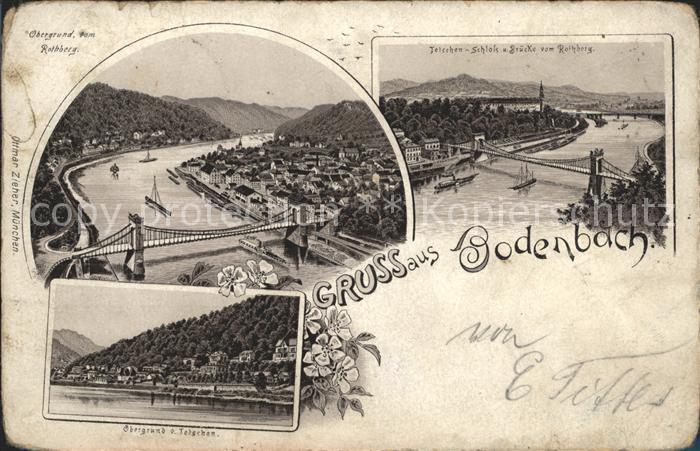 Bodenbach-Tetschen Boehmen Schloss Bruecke