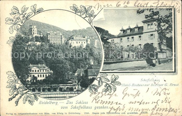 Heidelberg Neckar Schloss Hotel-Restaurant Scheffelhaus