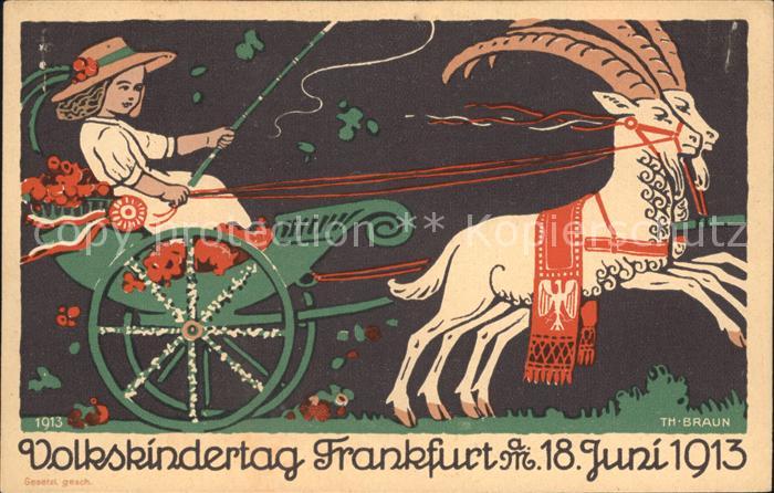 Frankfurt Main Volkskindertag Theodor Braun Steinboecke Kutsche