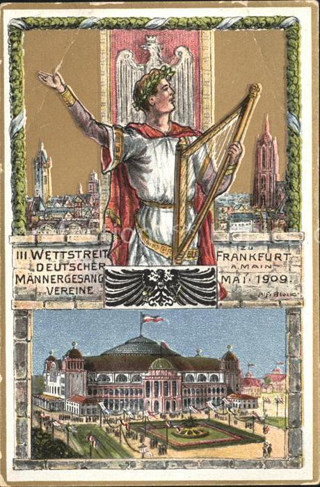 Frankfurt Main III. Wettstreit Deutscher Maennergesangsvereine Litho