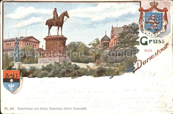 Darmstadt Reiterstandbild Grossherzog Ludwig IV. Wappen