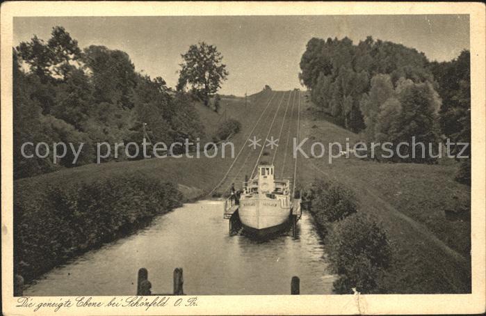 Schoenfeld Ostpreussen Krasin Geneigte Ebene Motorboot