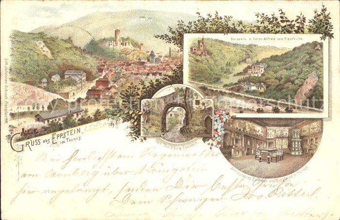 Eppstein Taunus Bergpark Bergfried Altdeutsches Zimmer Litho