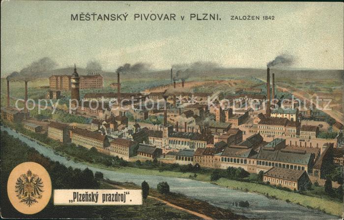 Plzen Pilsen Mestansky Pivovar Litho