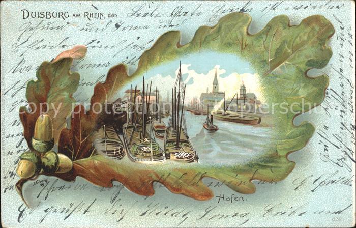 Eichenblatt-Litho Duisburg Hafen Litho