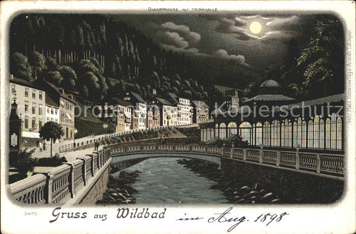 Wildbad Schwarzwald Olgastrasse Trinkhalle Litho