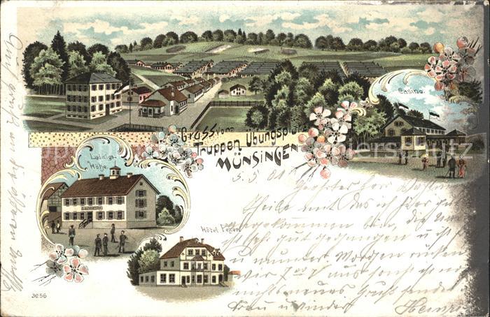Muensingen Truppenuebungsplatz Casino Hotel Fezer Ludwigshoehe Litho