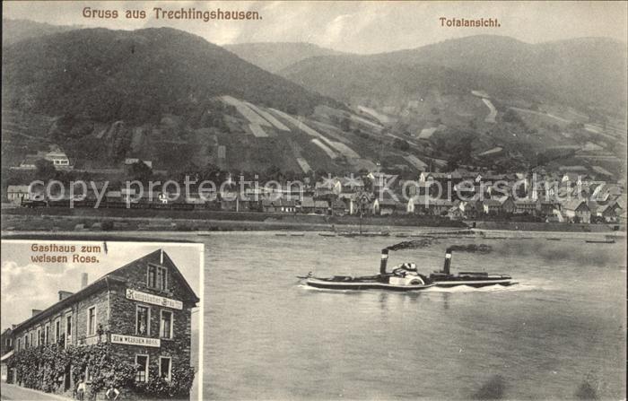 Trechtingshausen Gasthaus zum weissen Ross Seitenraddampfer