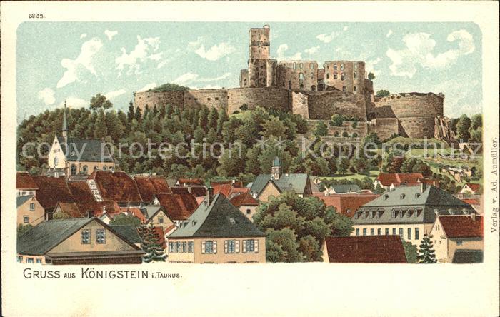 Koenigstein Taunus Burg Koenigstein Litho