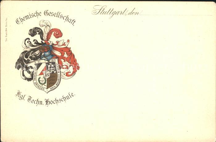 Studentika Wappen Stuttgart Chemische Gesellschaft Technische Hochschule