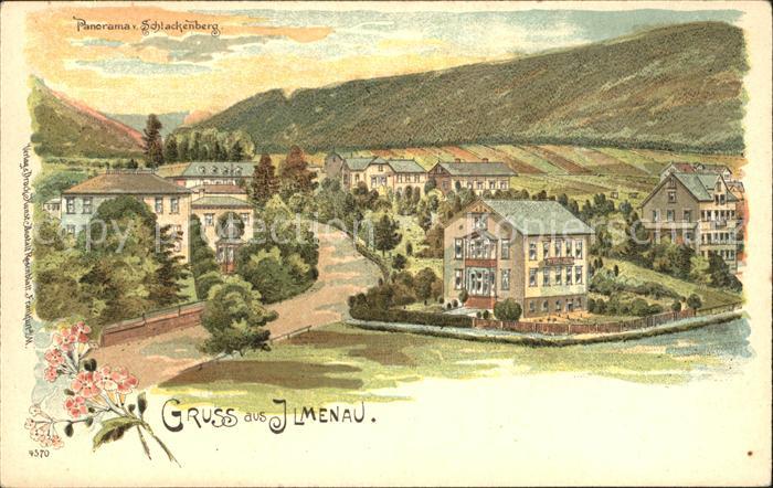 Bad Ilmenau Panorama vom Schlackenberg Litho