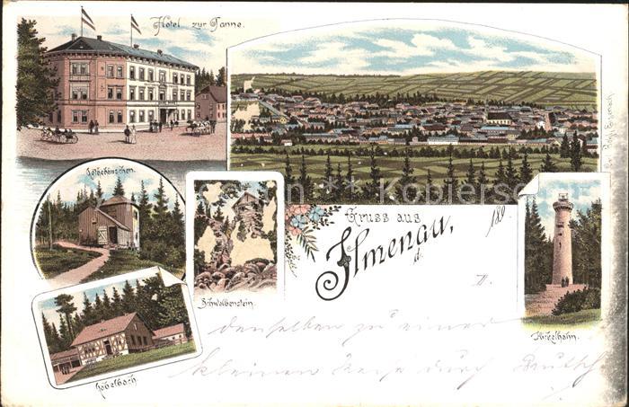 Bad Ilmenau Hotel zur Tanne Gabelbach Schwalbenstein Litho