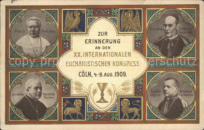 Koeln Rhein XX. Internationaler Eucharistischer Kongress Pius X. Ludov Heyten