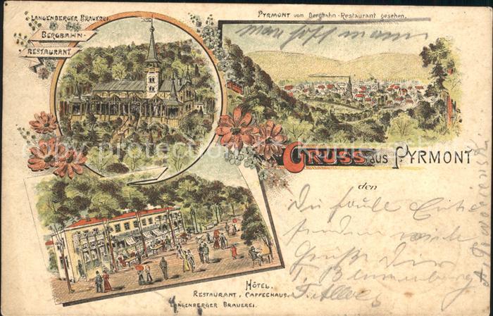 Bad Pyrmont Bergbahn-Restaurant Langenberger Brauerei Litho