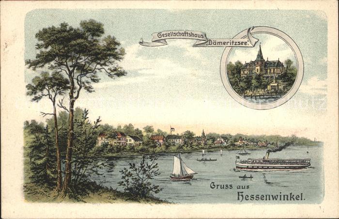 Hessenwinkel Berlin Gesellschaftshaus Daemeritzsee Litho