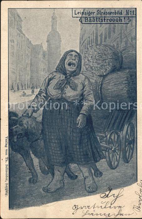 Leipzig Leipziger Strassenbild Strohverkaeuferin