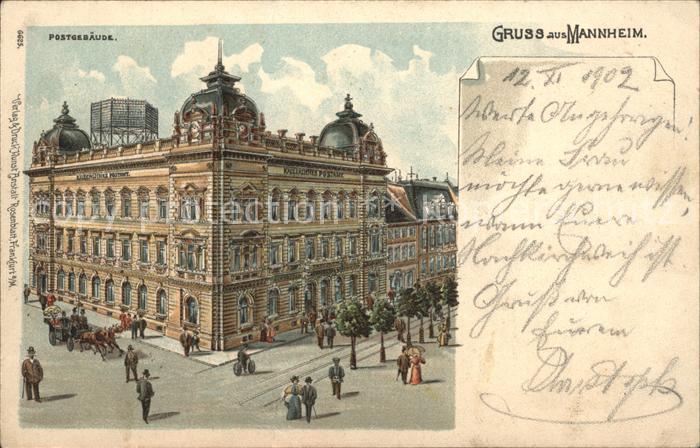 Mannheim Postgebaeude Litho