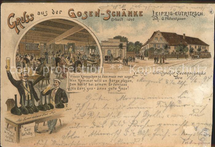 Eutritzsch Gosen-Schaenke Gedicht Gustan Schumann Litho