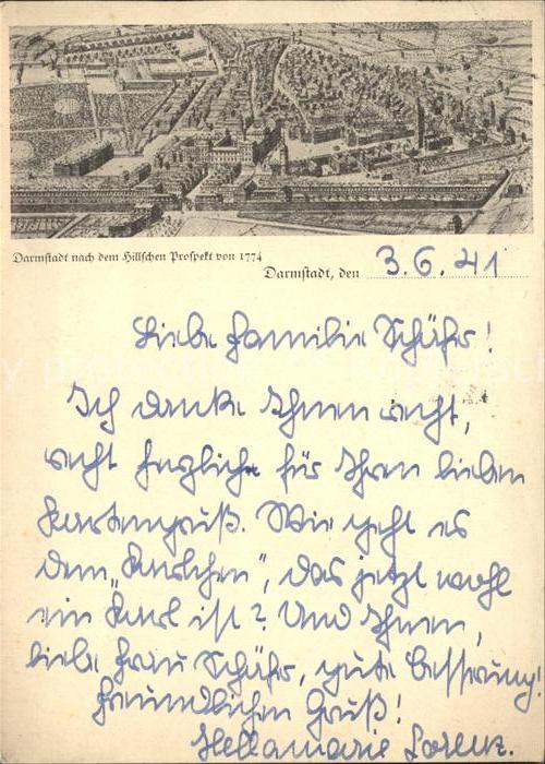 Darmstadt Nach dem Hillschen Prospekt von 1774 NZ3