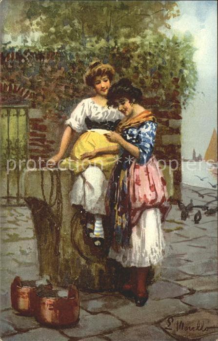 Venedig Venezia Kuenstlerkarte Frauen