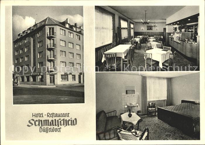 Duesseldorf Hotel Restaurant Schmalscheid Zimmer und Speiseraum