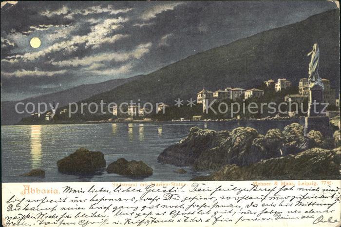 Opatija Abbazia Mondschein
