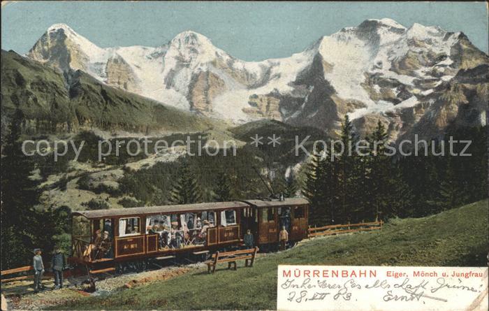Muerrenbahn mit Eiger Moench und Junfrau
